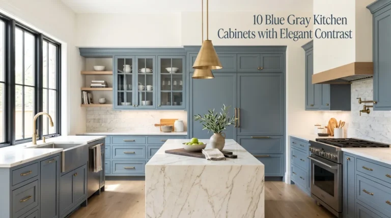10 Blue Gray Kitchen Cabinets with Elegant Contrast