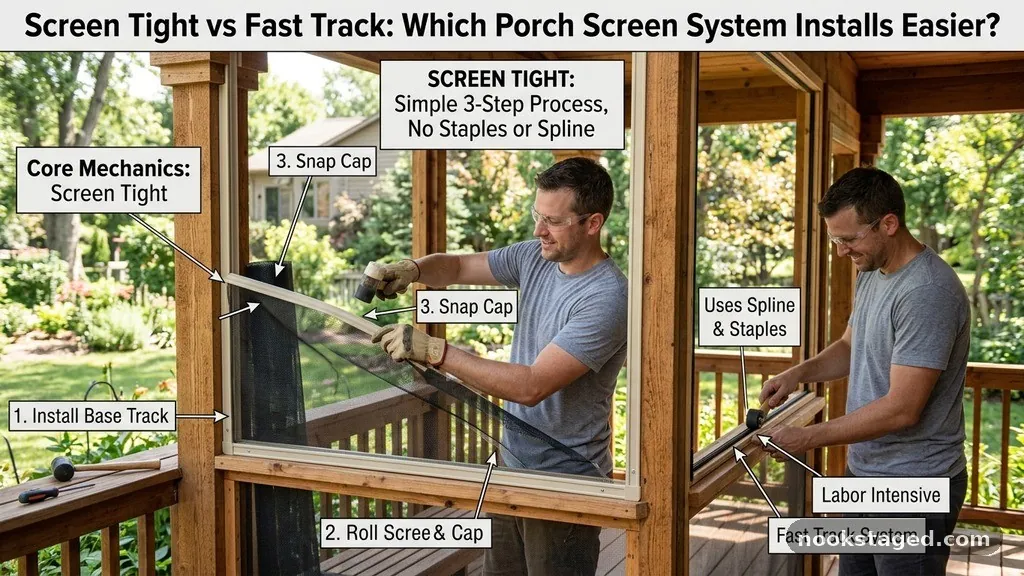 Screen Tight vs Fast Track: Which Porch Screen System Installs Easier?