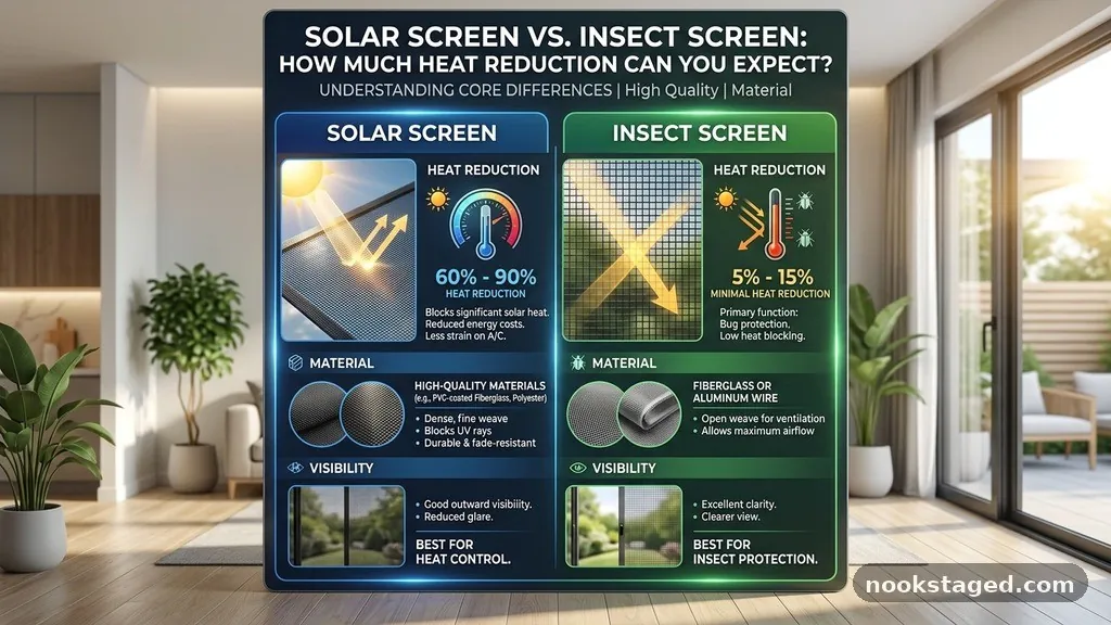 Solar Screen vs Insect Screen: How Much Heat Reduction Can You Expect?